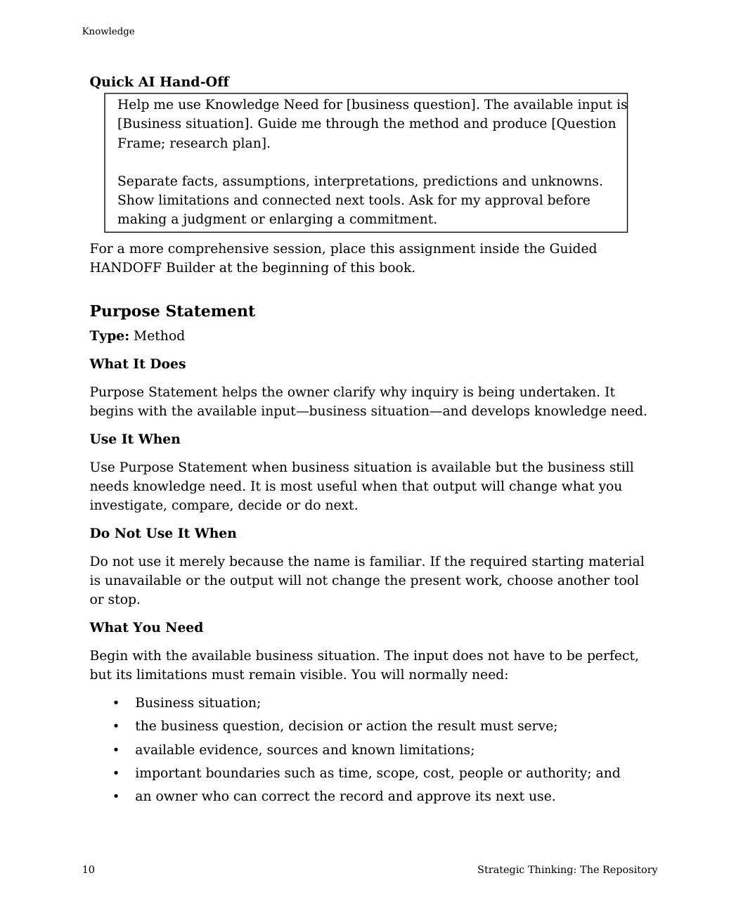 Knowledge need: AI hand-off — manuscript page 10
