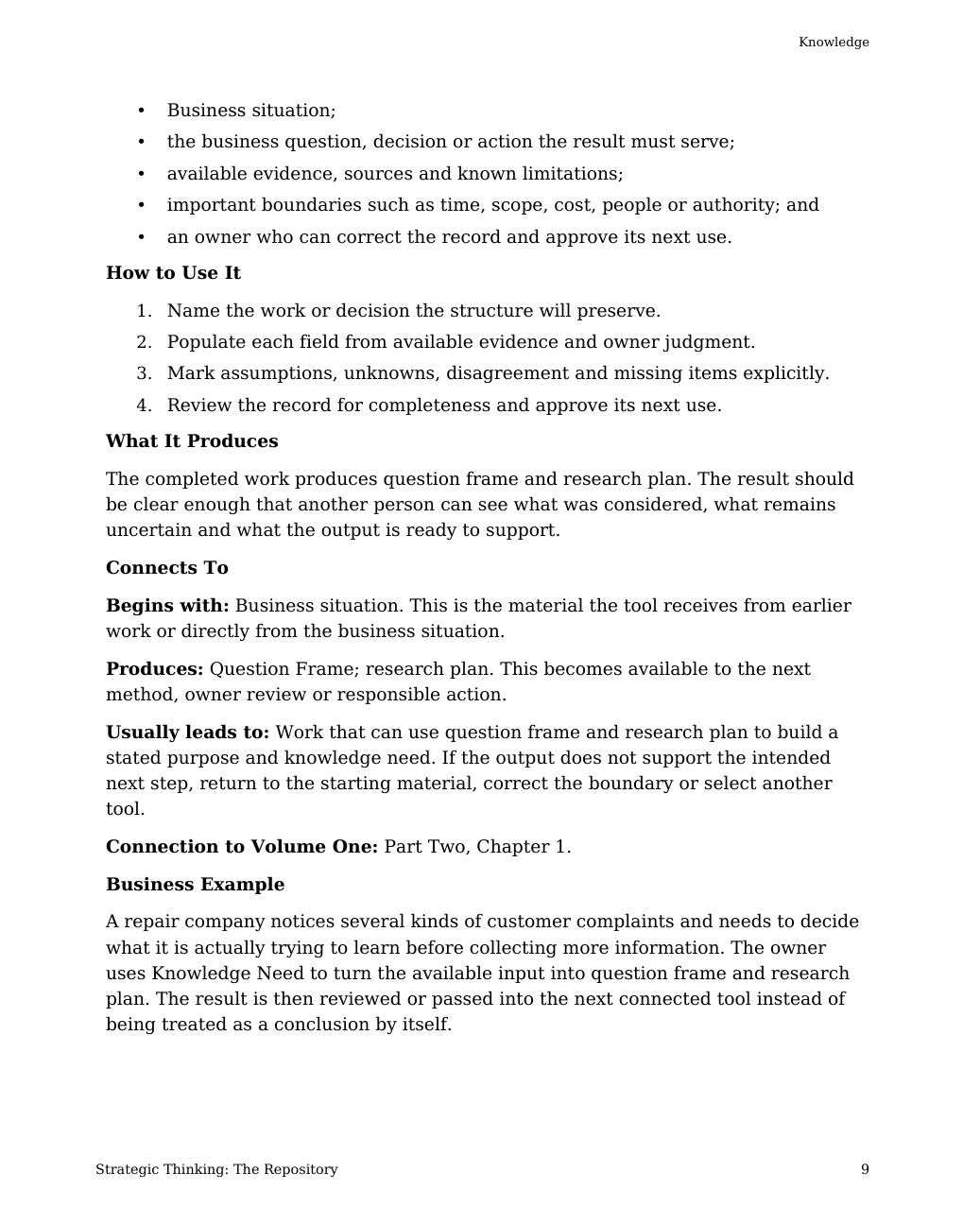 Strategic Thinking: The Repository: interior sample 2